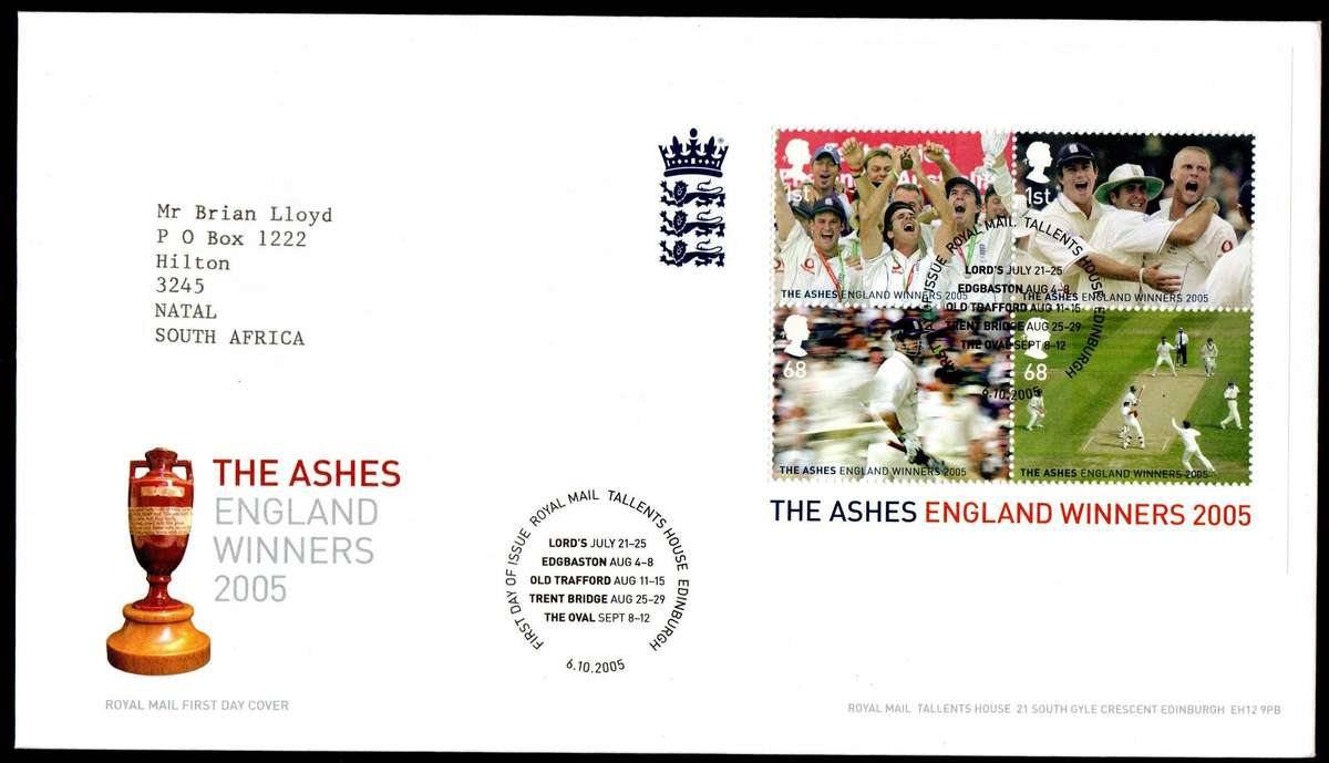 GB 2005 Englands Ashes victory first day cover (Tallents House). - as per scans  CV GBP 10.