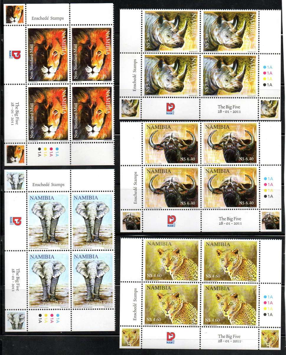Namibia 2011 The Big Five umm set of (x5) control blocks - SACC712-6  lovely set - CV R480