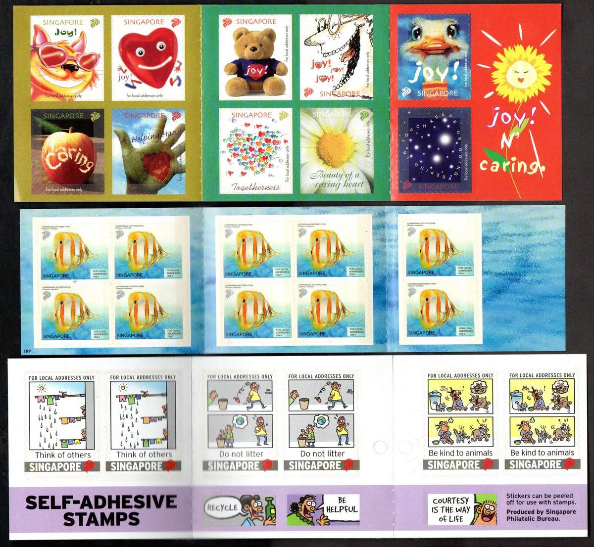 Singapore clearance of (x8) mint/self-adhesive booklets  as per scans  good value.