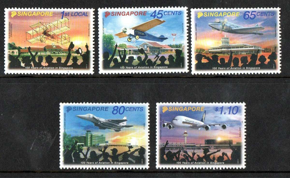 Singapore 2011 centenary of aviation in Singapore umm set of (x5)  SG1980-84  lovely thematic