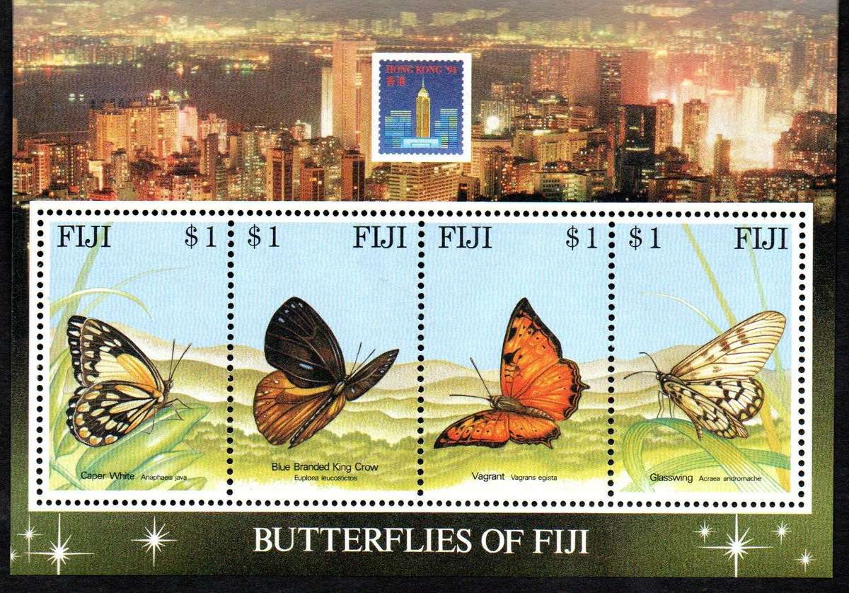 Fiji 1994 Hong Kong Intl Stamp Exhibition  Butterflies umm mini sheet  lovely thematic.