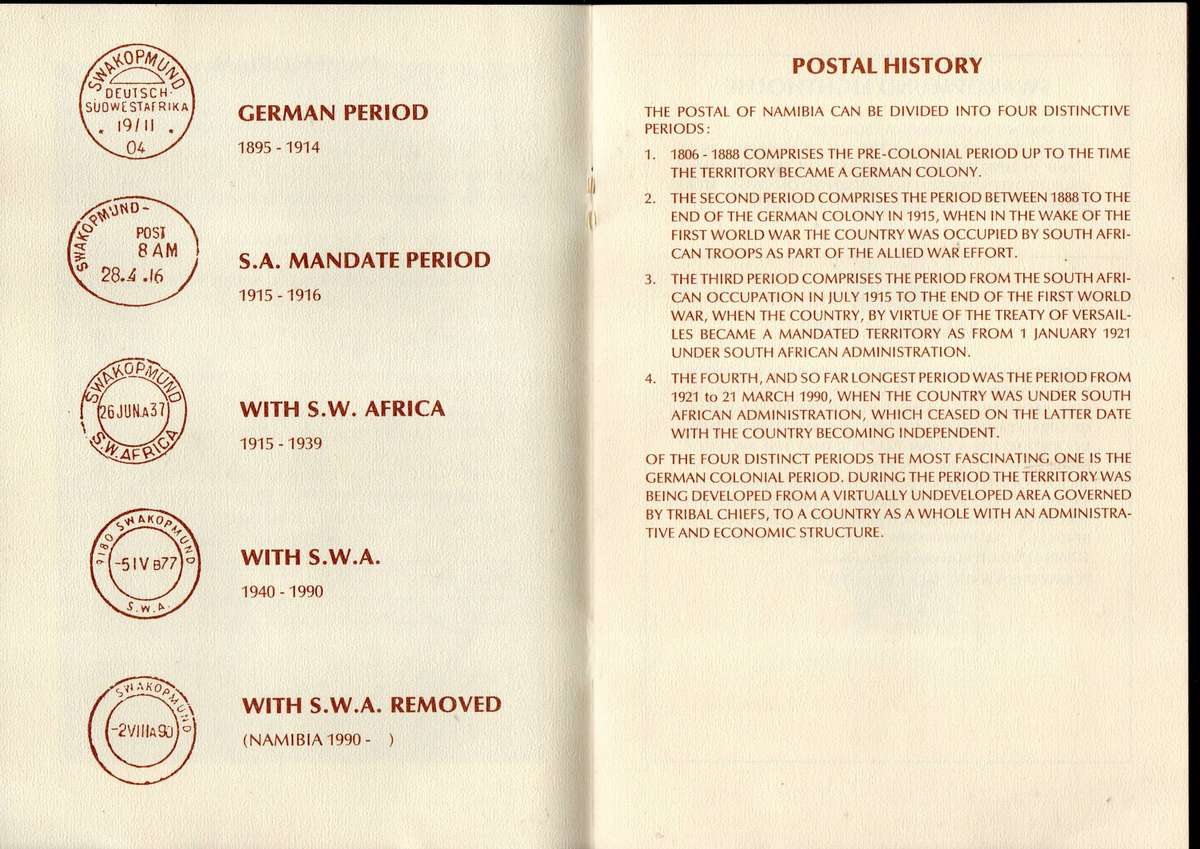 SWA/Namibia 1992 Swakopmund 100 postal history stamp souvenir folder  as per scans.