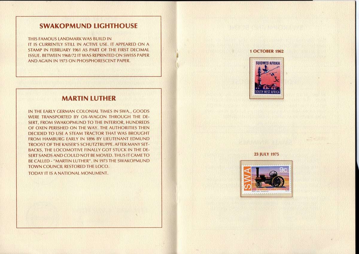 SWA/Namibia 1992 Swakopmund 100 postal history stamp souvenir folder  as per scans.