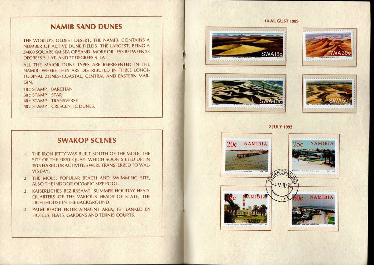 SWA/Namibia 1992 Swakopmund 100 postal history stamp souvenir folder  as per scans.