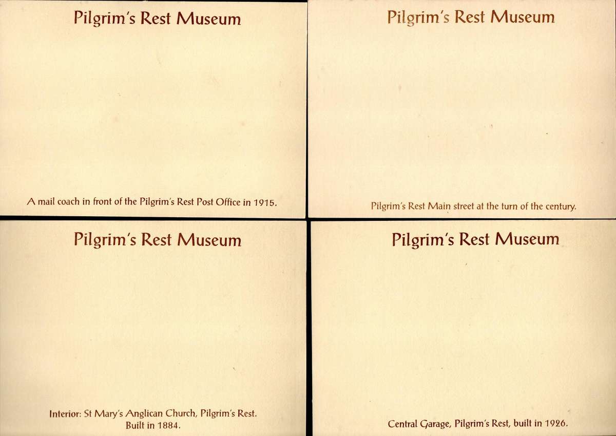 South Africa (X10) Pilgrims Rest Museum unused postcards depicting Pilgrims Rest scenes etc.