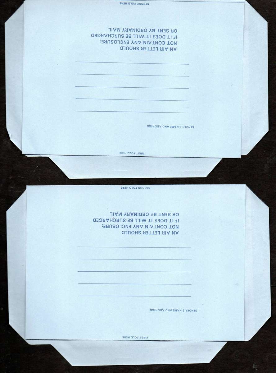 Tristan da Cunha selection of (x5) surcharged air letters - as per scans.