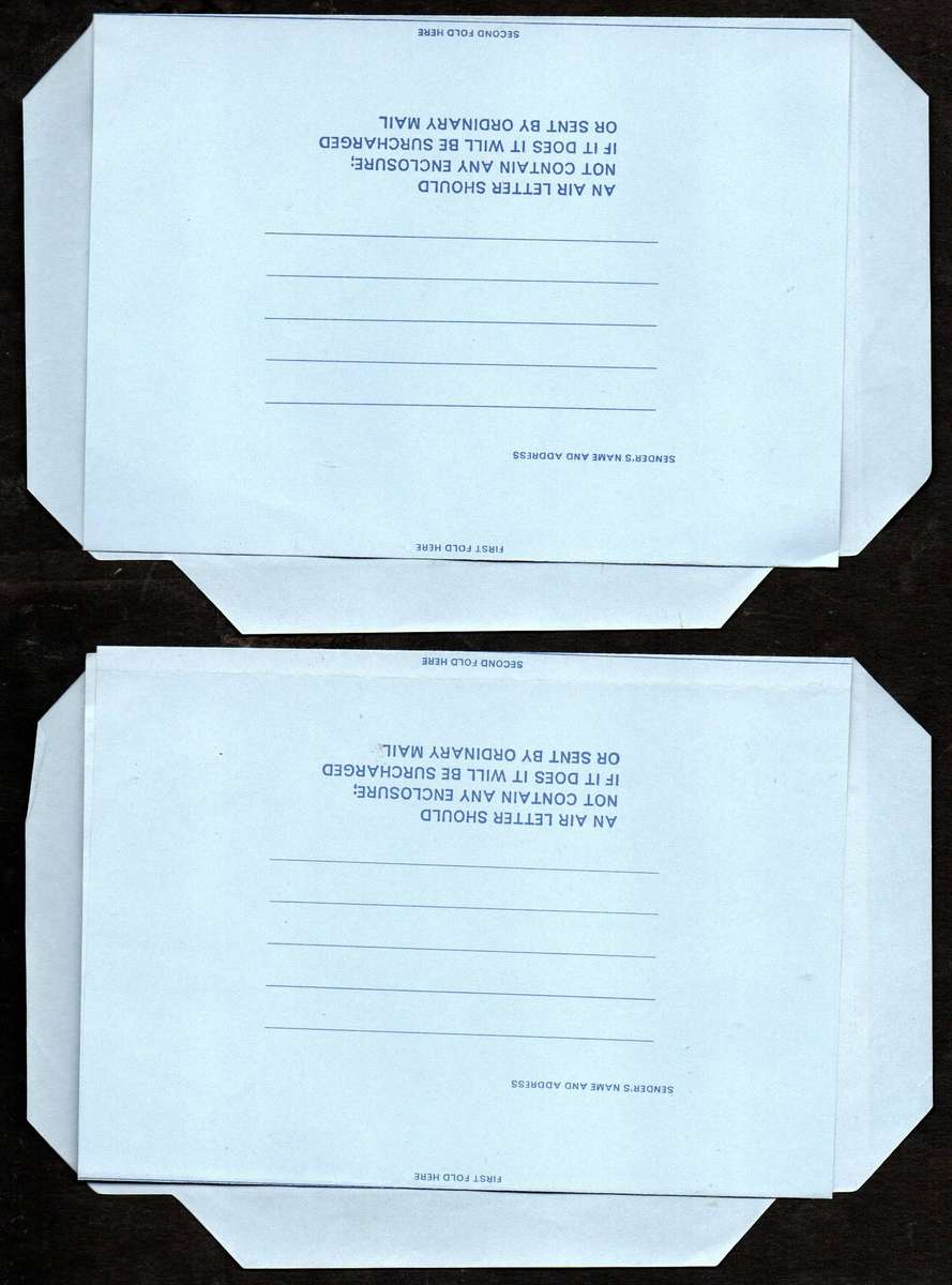 Tristan da Cunha selection of (x5) surcharged air letters - as per scans.