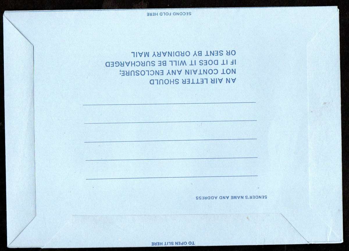 Tristan da Cunha selection of (x5) surcharged air letters - as per scans.