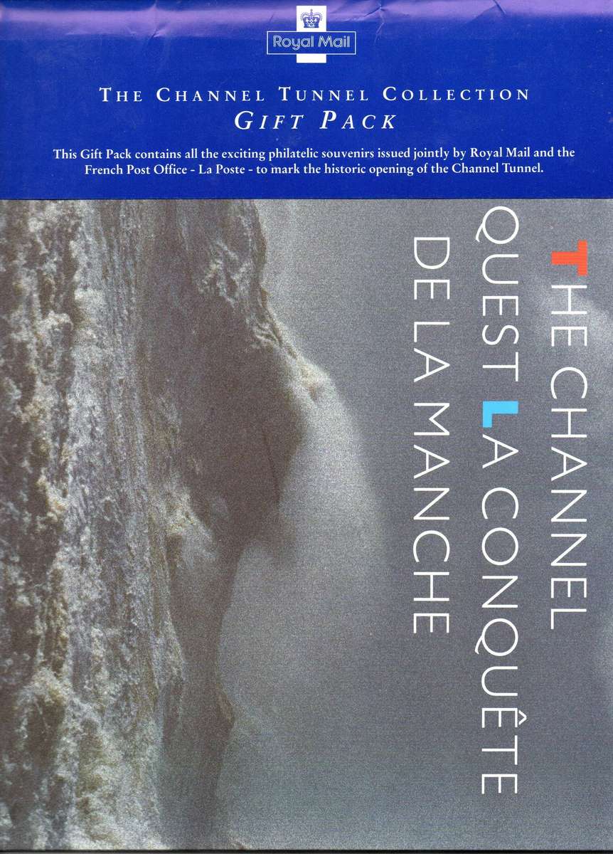 GB/France 1994 Channel Tunnel collection gift pack opened with contents as per scans.