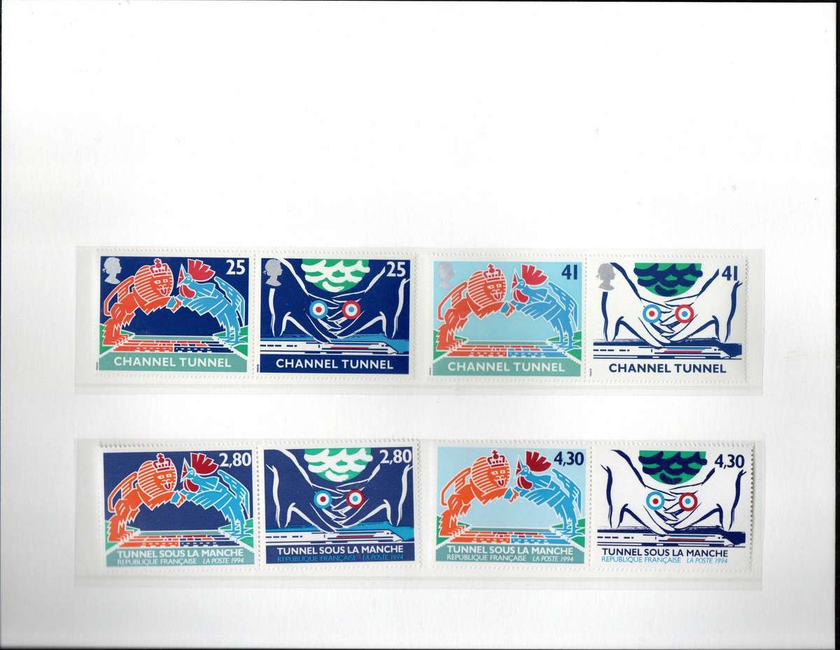 GB/France 1994 Channel Tunnel collection gift pack opened with contents as per scans.