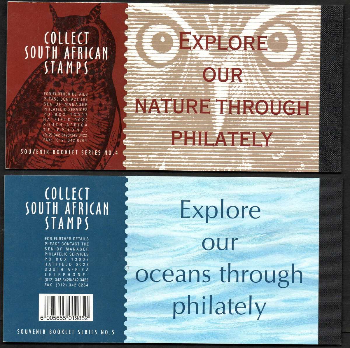 RSA selection of (x2) mint and complete souvenir booklets - total cv R680.