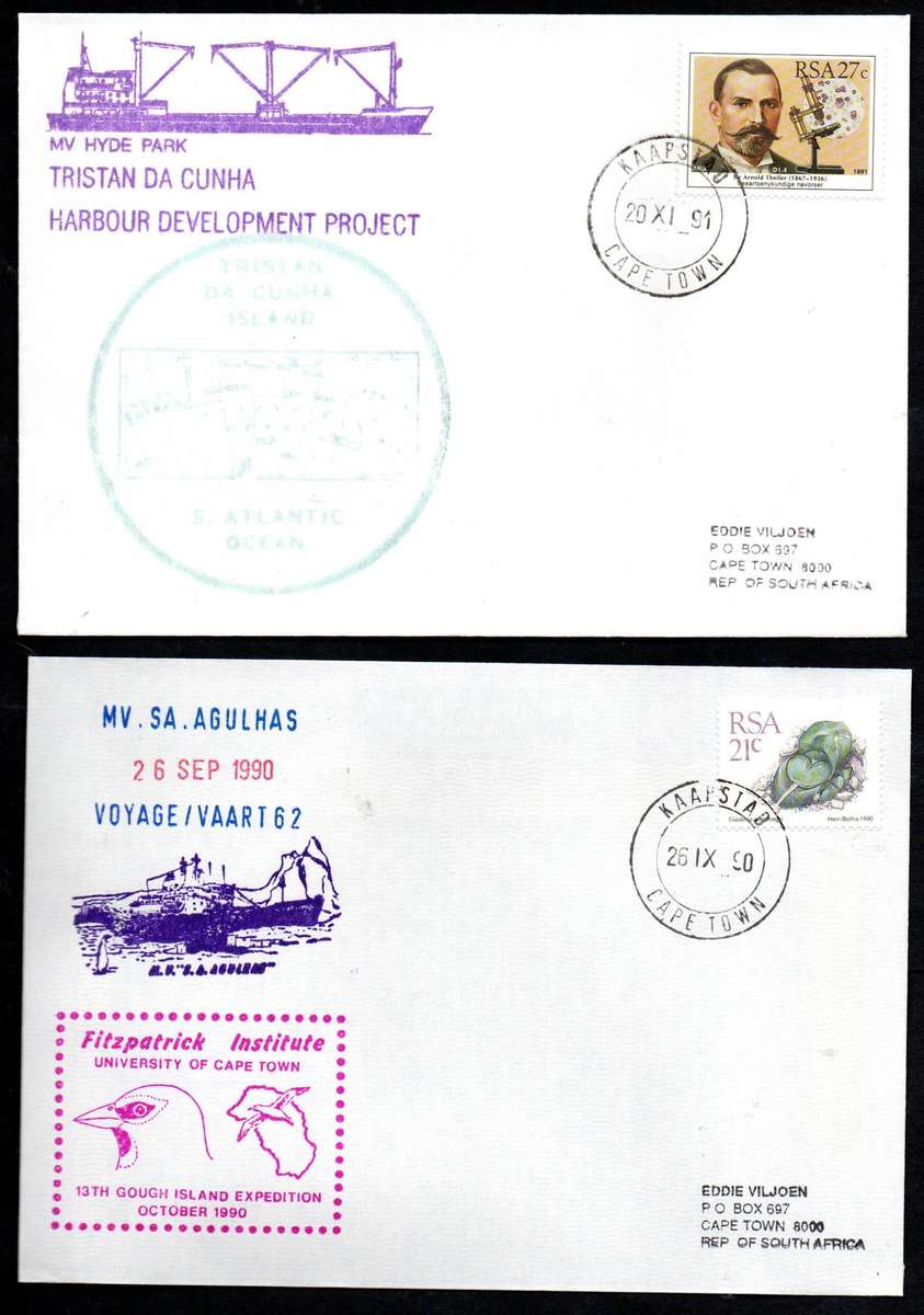 RSA selection of (x8) paquebot (posted at sea) ship covers - as per scans.