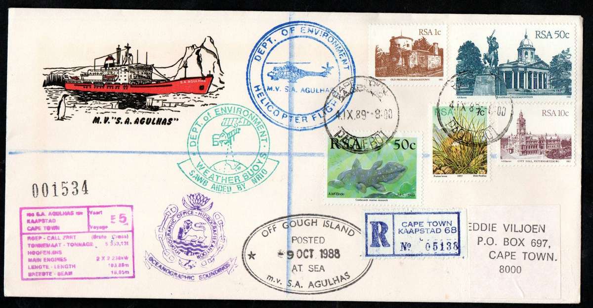 RSA selection of (x8) paquebot (posted at sea) ship covers - as per scans.