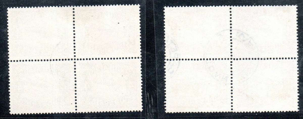 Union 1929 2nd airmail issue set of (x2) blocks of (x4) used - SACC40-41  CV R880.