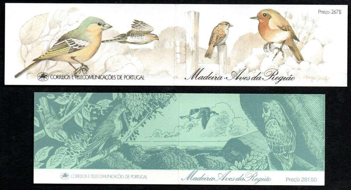 Madeira (Portugal) 1987 + 1988 birds booklets SG230-233 + SG240-3  CV GBP 25+