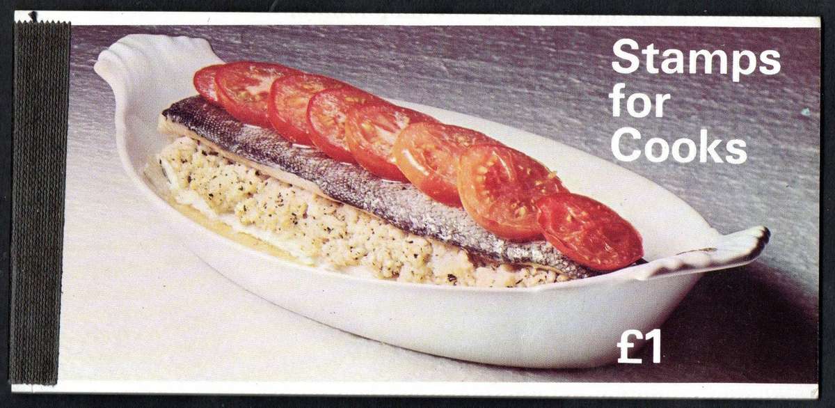 GB 1969 'Stamps for Cooks' 1 pound booklet with Machin type stamps - sewn thread.