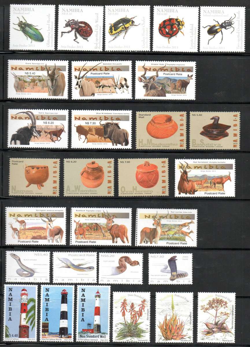 Namibia selection of umm singles in sets - nice thematics etc.