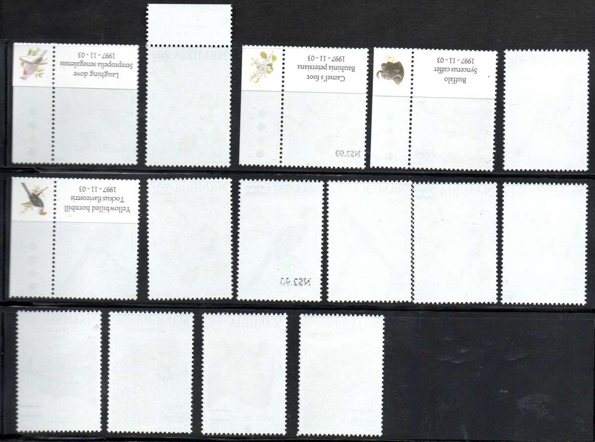 Namibia 2005 surch on existing def short selection of singles umm - as per scans - total CV R3850.