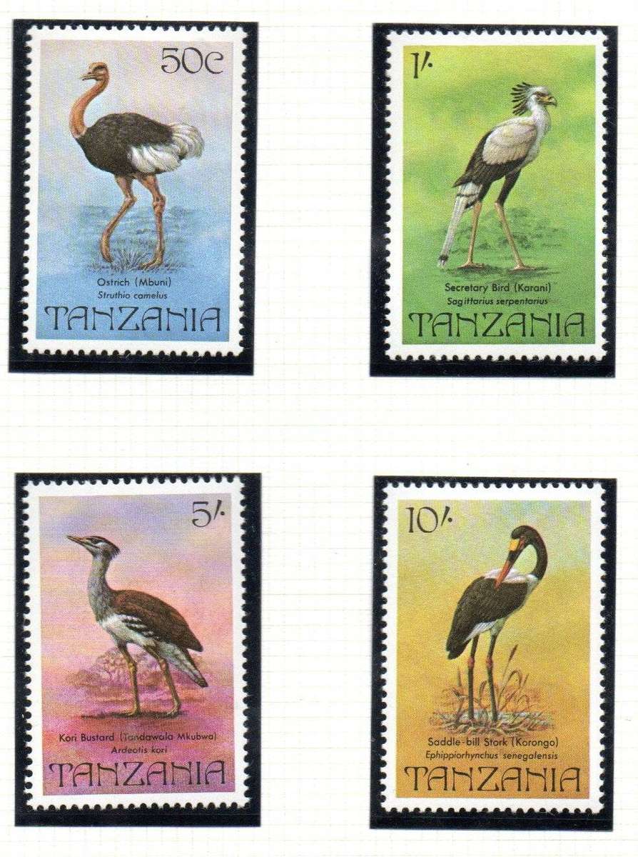 Tanzania 1982 birds umm set of (x4) singles - as per scans - SG342-45 - CV GBP 8+