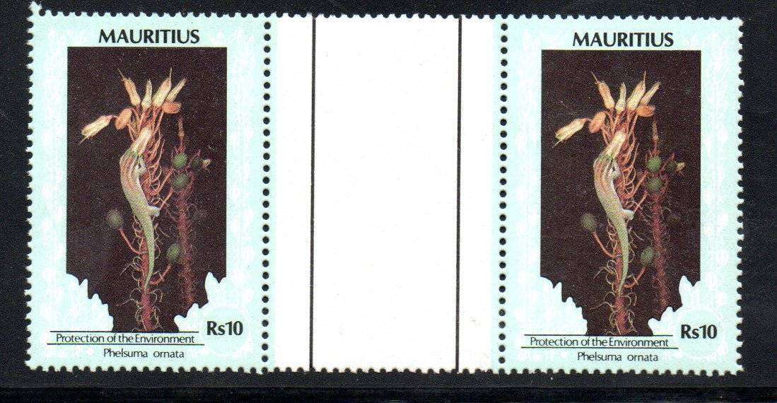 Mauritius 1989 Protection of the environment lot of umm singles, gutter/control blks etc  good cv