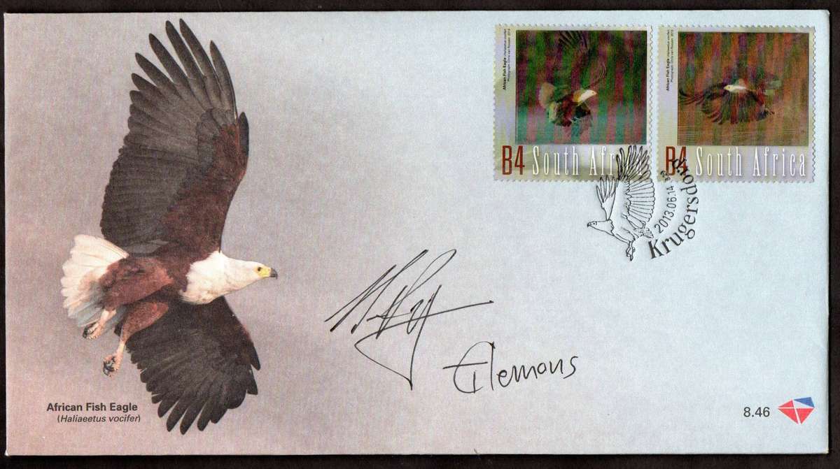 RSA 2013 Flight Of The African Fish Eagle FDC  8.46 double signed 'designer - Thea Clemons + other?'