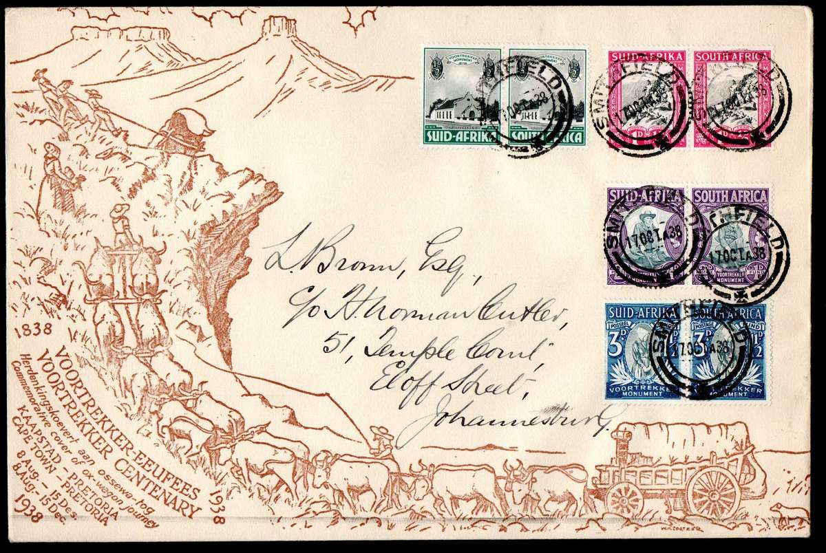Union 1938 Voortrekker cover - as per scans - Smithfield cancels - 1 of 405.