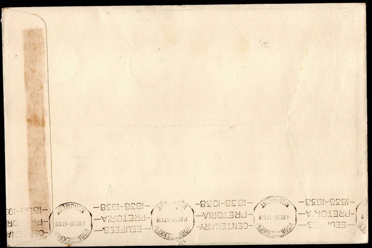 Union 1938 Voortrekker cover - as per scans - Bloemfontein cancels.