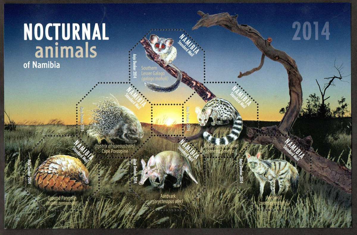 Namibia 2014 nocturnal animals umm mini sheet - as per scans - CC799.