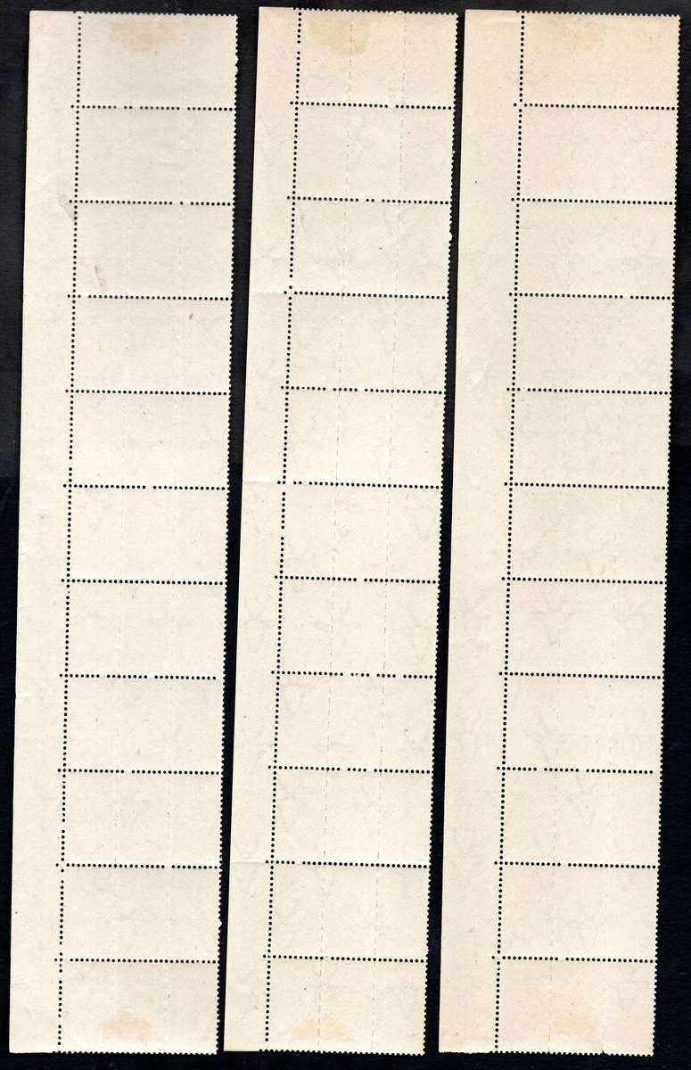 Union 1942-4 war effort reduced 1d (X3) marginal strips mint (mounted in margins) - CC96 CV+- R750.