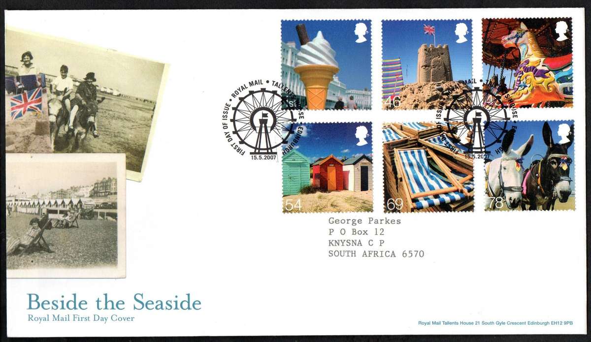 GB 2007 'Besides the Seaside' first day cover (Tallents House) - as per scans.