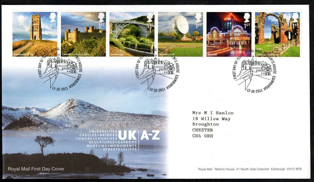 GB 2011 UK A-Z first day cover (Tallents House)  CV GBP 11.