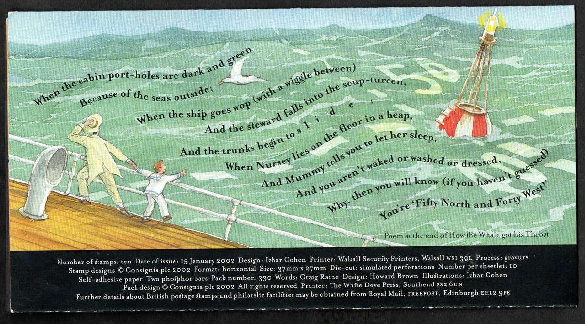 GB 2002 Centenary of Rudyard Kiplings Just So Stories mint presentation pack no 330  CV GBP 12