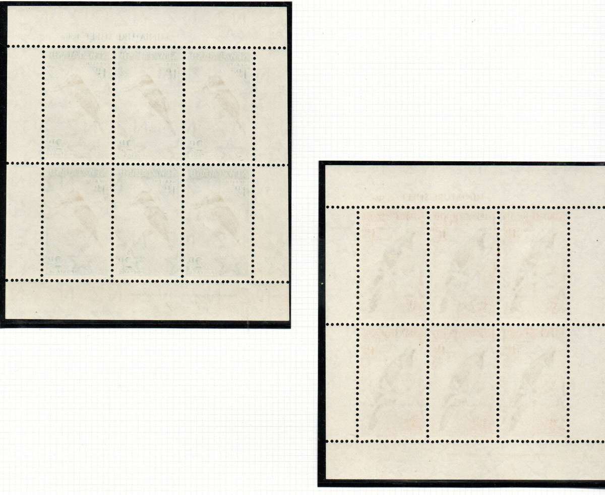 New Zealand 1960 health stamps - birds (x2) umm mini sheets  SGMS804B  CV GBP 27.