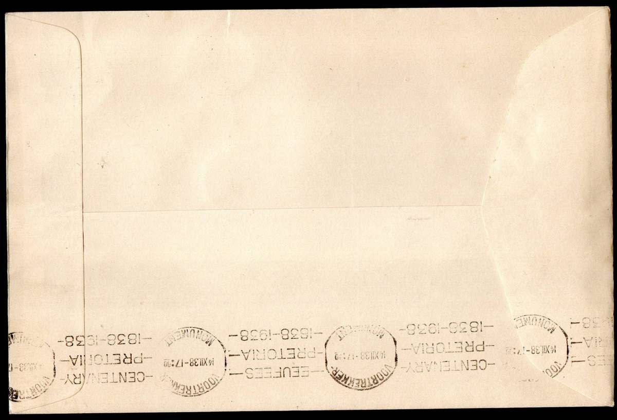 SWA 1938 Voortrekker cover Windhoek SWA cancelled - shifted overprints etc - as per scans.