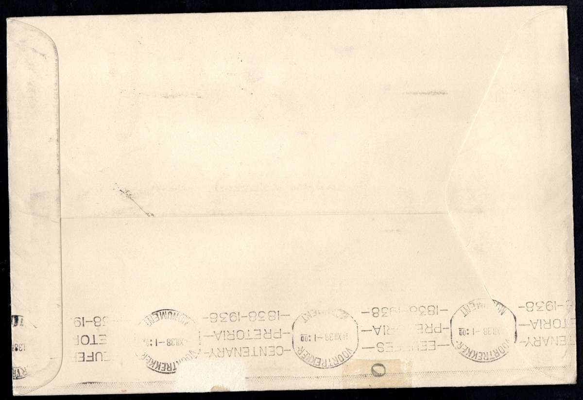 Union 1938 Voortrekker cover - as per scans - Paarl cancels dated 10 AUG A38.