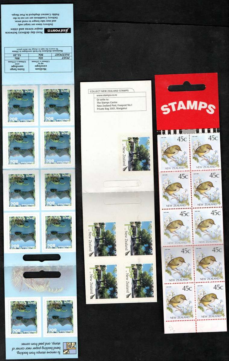 New Zealand selection of (x9) mint/self-adhesive booklets - as per scans - good value - nice lot.