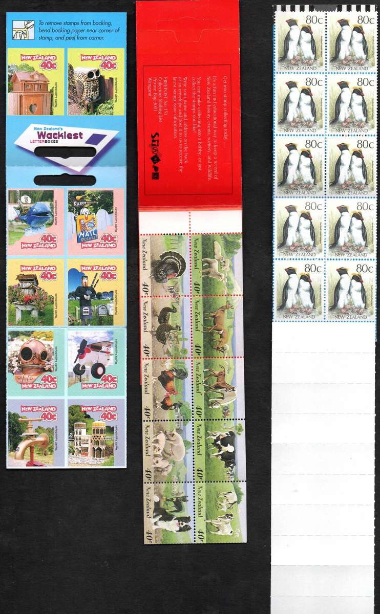 New Zealand selection of (x9) mint/self-adhesive booklets - as per scans - good value - nice lot.