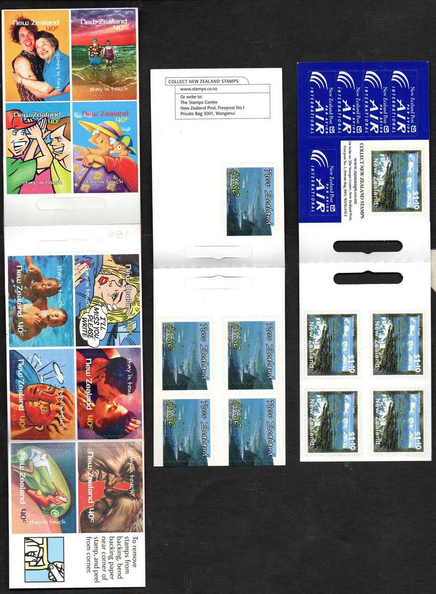 New Zealand selection of (x9) mint/self-adhesive booklets - as per scans - good value - nice lot.