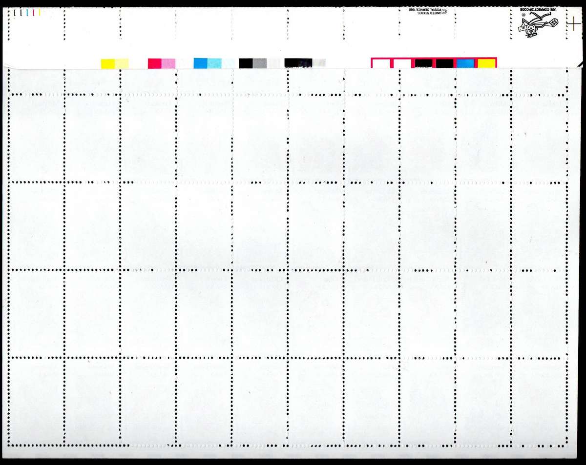 USA 1982 state birds and flowers umm full sheet of (x50) - folded bottom margin. SG1930/79 CV GBP 45
