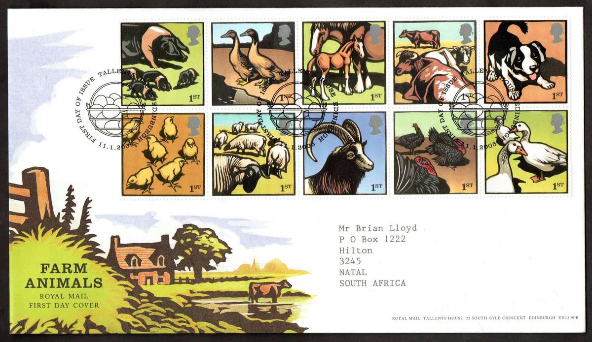 GB 2005 farm animals first day cover (Tallents House) - CV GBP 9 - as per scans.