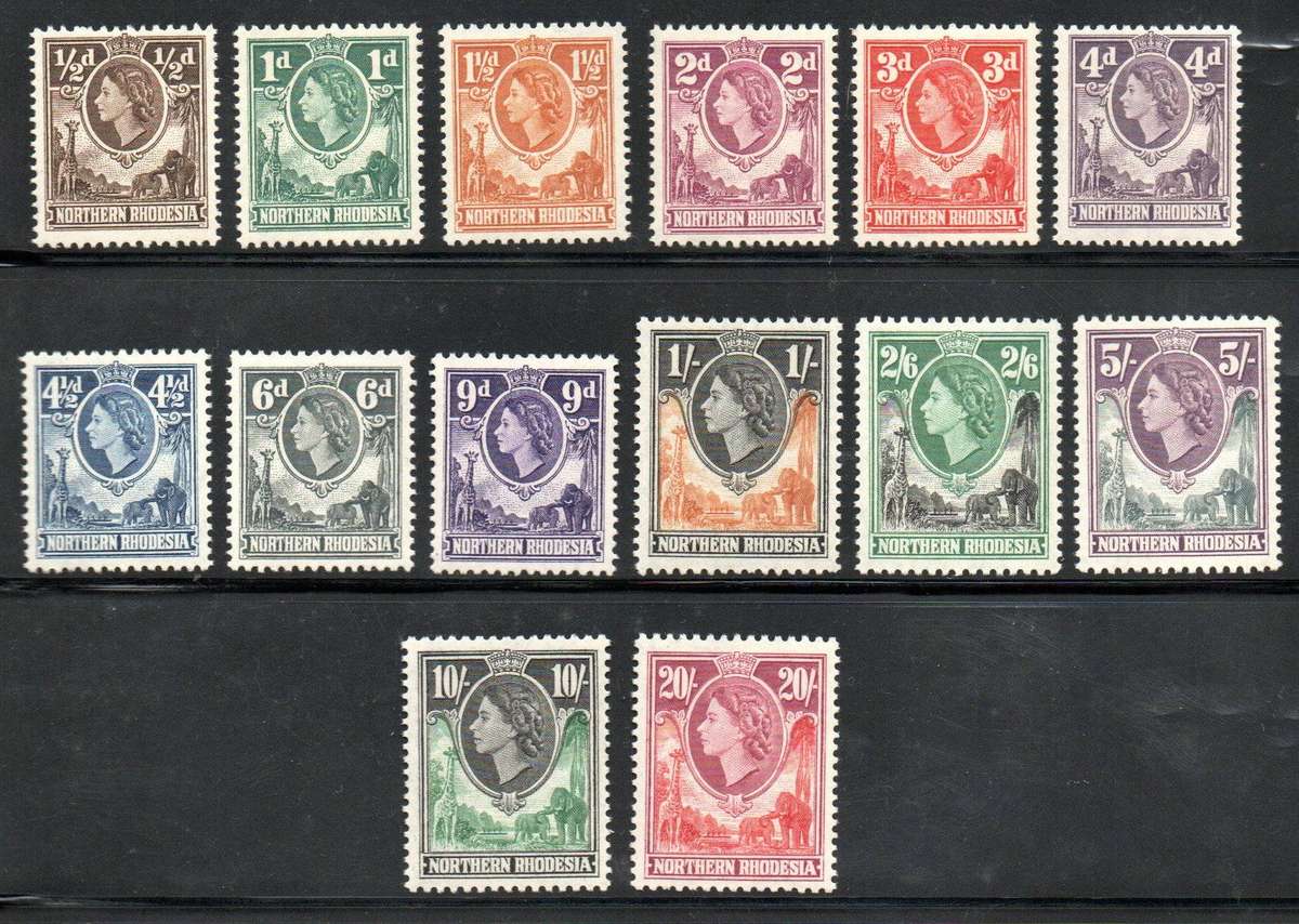 Northern Rhodesia 1963 QEII def issue set of (x14) umm. SG61/74 - lovely set. CV GBP 100.