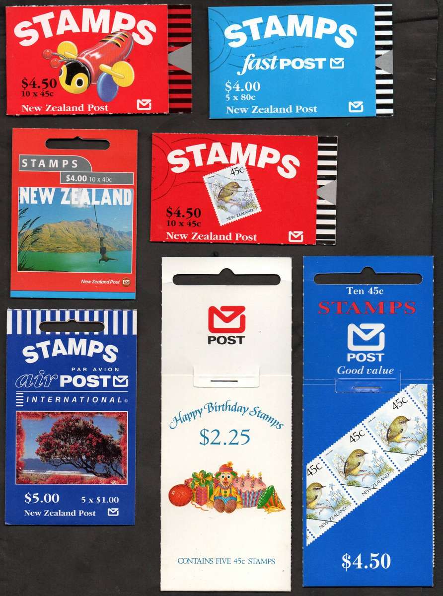 New Zealand selection of (x9) mint/self-adhesive booklets - as per scans - good value - nice lot.