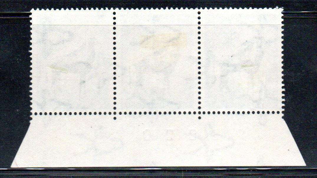 Union 1954 def issue 10s marg strip of (x3) (black sheet no) m/mint - CC163 - CV R1380 for umm