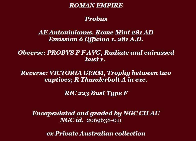BI Antoninianus NGC Certified CHAU Probus Roman coin Silvering