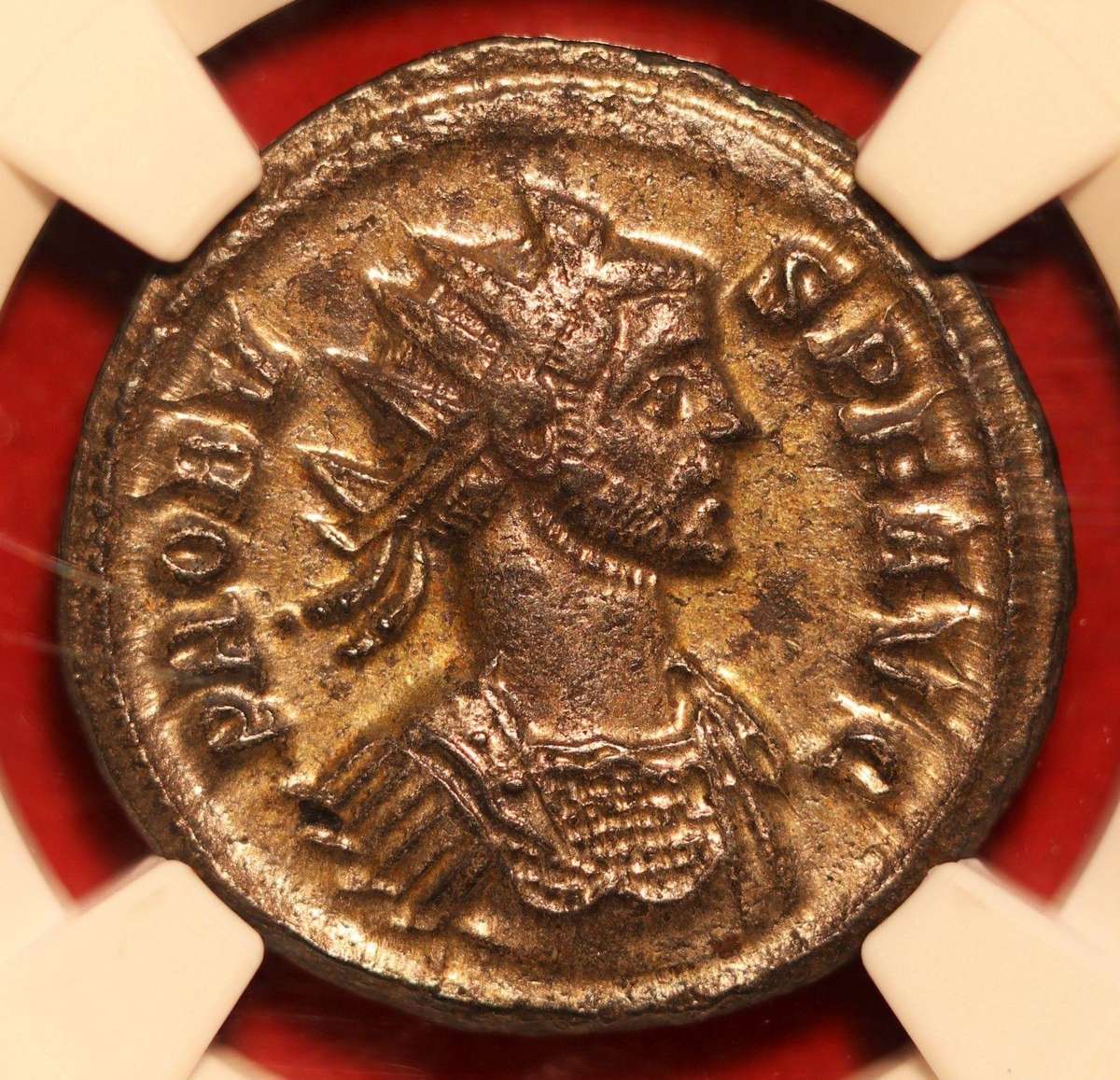 BI Antoninianus NGC Certified CHAU Probus Roman coin Silvering