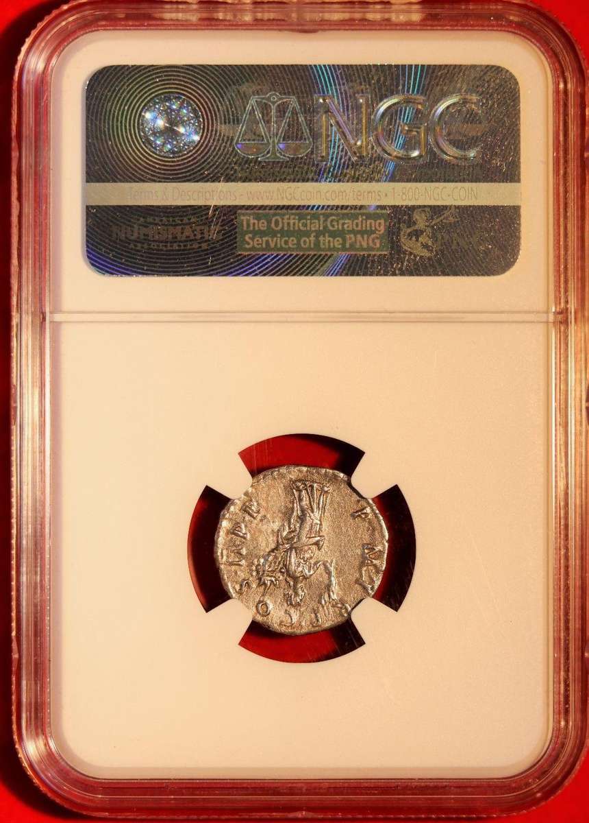 AR Denarius, NGC Certified XF Trajan Roman coin