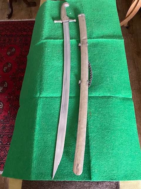 Middle East SWORD IN SCABBORD with silver filigree detail