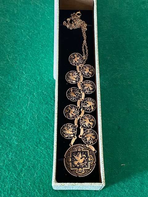 24 CT GOLD ENCRUSTED SPANISH DAMASCENE NECKLACE