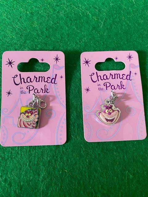 CHARMED IN THE PARK ALICE IN WONDERLAND Cheshire Cat CHARMS SET OF 2