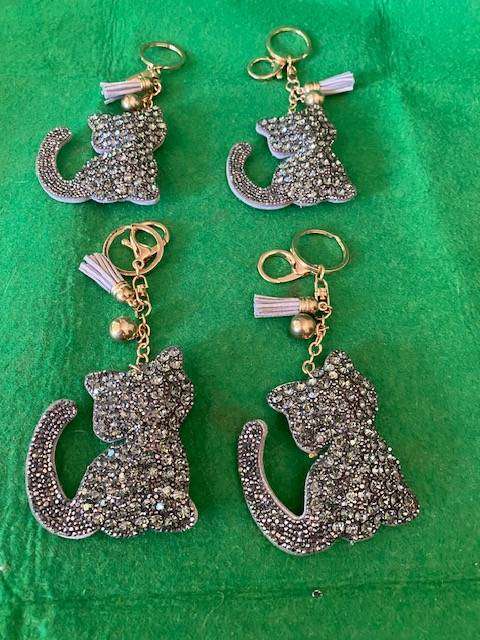 CAT DETAIL HANDBAG CHARMS & KEYRINGS SET OF 4